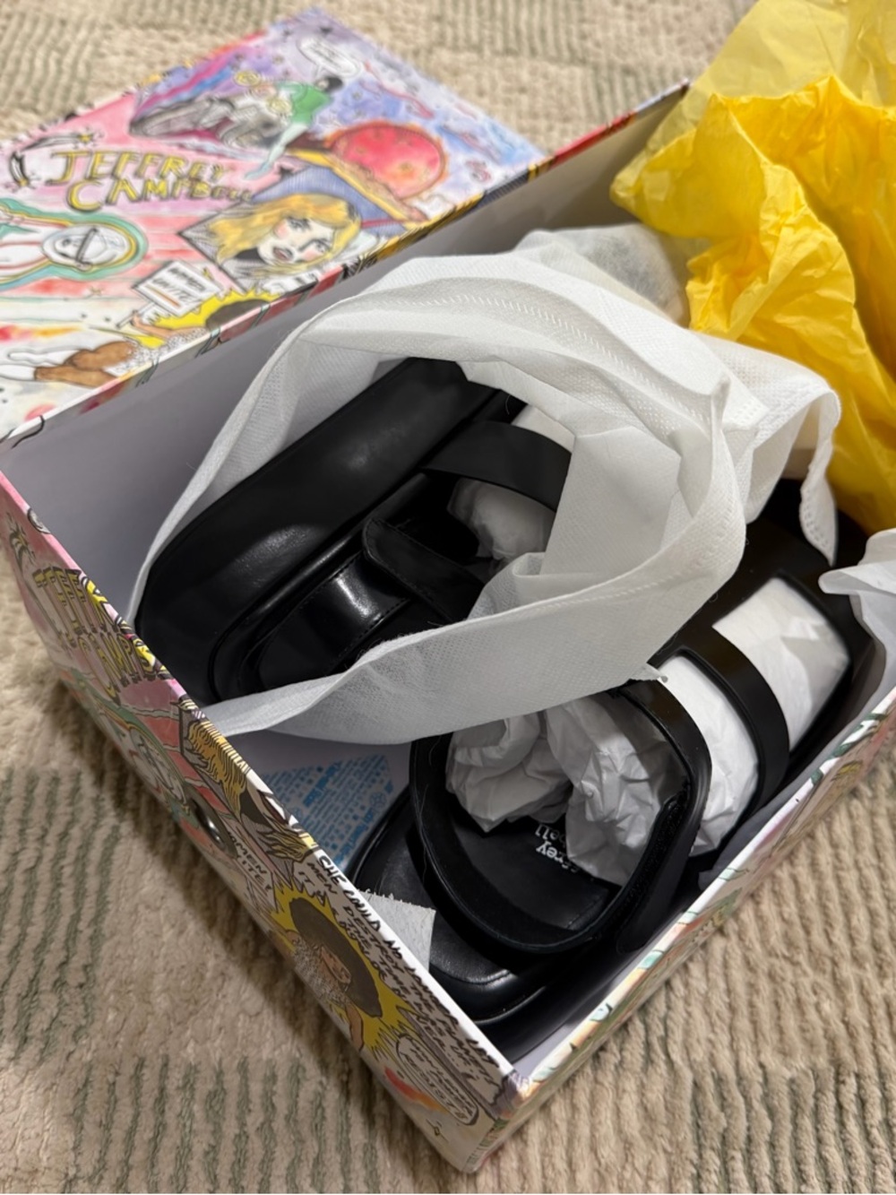 Jeffrey Campbell Devis Sandals, NWT, Black Leather, US 9.5 / EU 40.5 - Picture 3 of 7
